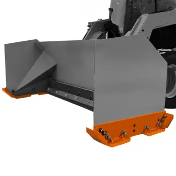 MoDUS® modular cast steel carbide snow pusher plow shoe system on Pro-Tech plow