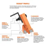 Patriot highway steel snow plow cutting edge blade system profile view