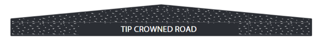 Tip crowned road