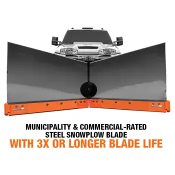 Vulcan contractor steel v-plow snow plow cutting edge blade system on truck