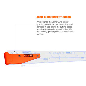 Joma articulating highway snow plow cutting edge blade system Joma CurbRunner curb guard