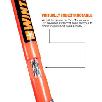 Virtually indestructible premium plow markers - steel aircraft cable