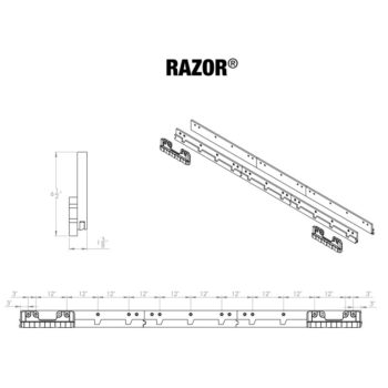 Razor<sup>®</sup> Carbide Cutting Edge System line drawing