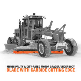 RoadMAXX motor grader underbelly carbide snow plow cutting edge blade system on motor grader