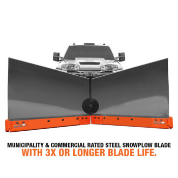 Vulcan contractor steel v-plow snow plow cutting edge blade system on truck