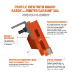 Razor with Winter Carbide highway/contractor snow plow cutting edge blade system profile view