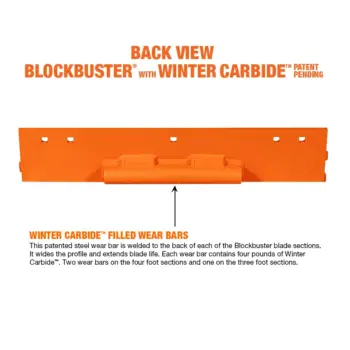 BlockBuster with Winter Carbide highway/contractor snow plow cutting edge back view