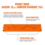 Razor XL with Winter Carbide highway/contractor snow plow cutting edge front view