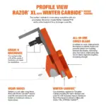 Razor XL with Winter Carbide highway/contractor snow plow cutting edge blade system profile view